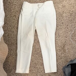 LOFT White Cropped Dress Pants